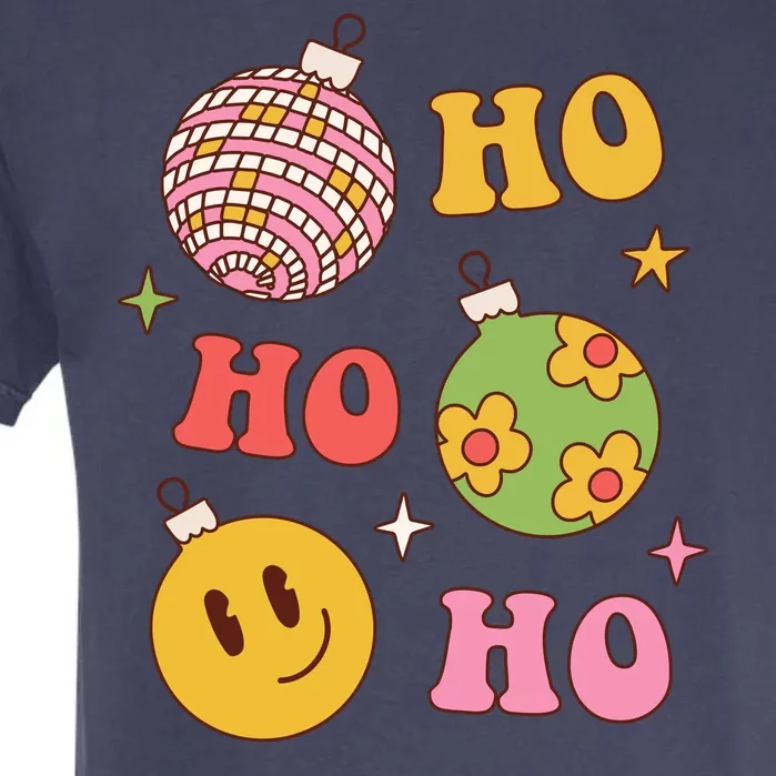 Retro Christmas Ho Ho Ho Festive Holiday Garment-Dyed Heavyweight T-Shirt