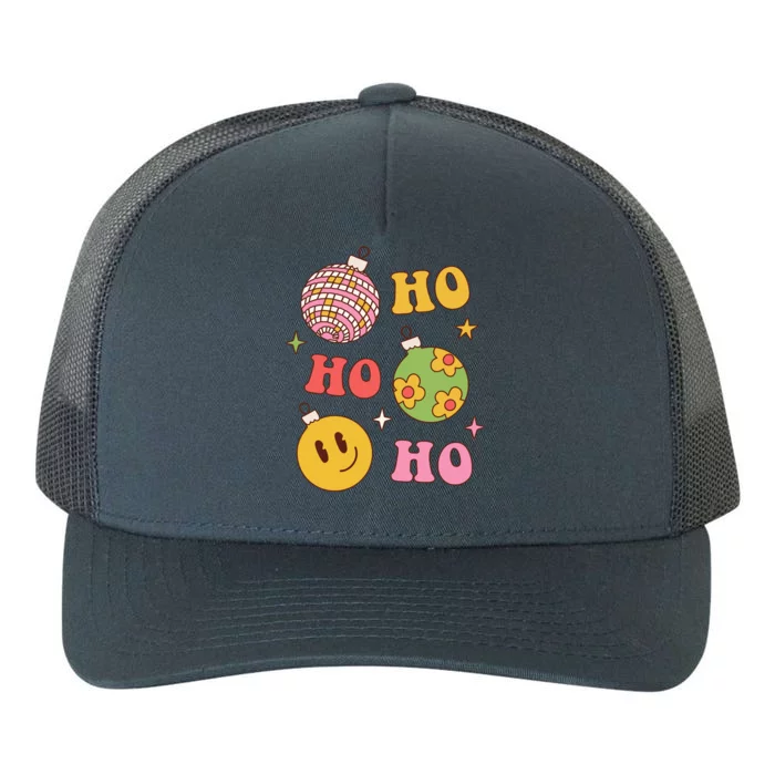 Retro Christmas Ho Ho Ho Festive Holiday Yupoong Adult 5-Panel Trucker Hat