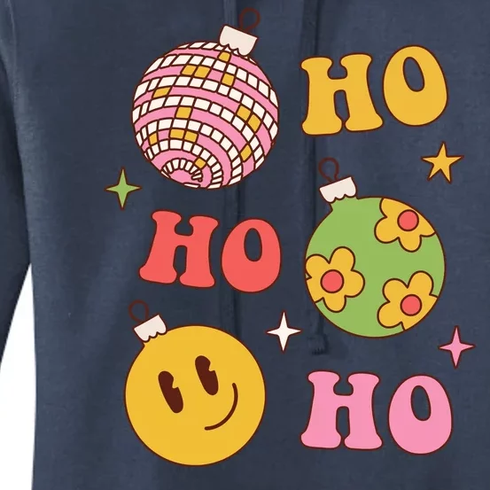 Retro Christmas Ho Ho Ho Festive Holiday Women's Pullover Hoodie