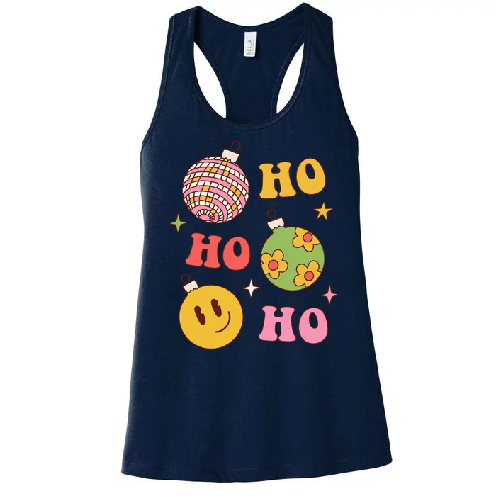 Retro Christmas Ho Ho Ho Festive Holiday Women's Racerback Tank