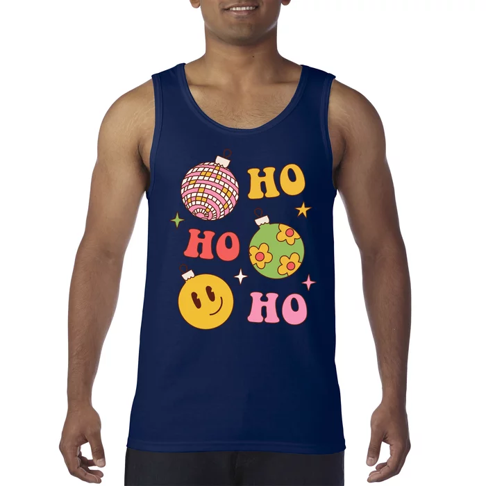 Retro Christmas Ho Ho Ho Festive Holiday Tank Top