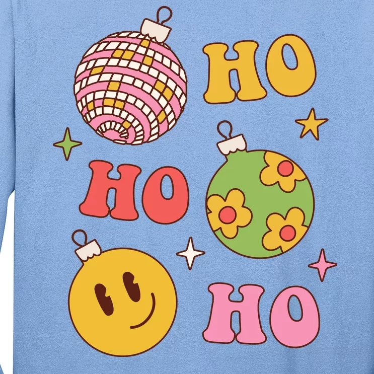 Retro Christmas Ho Ho Ho Festive Holiday Long Sleeve Shirt