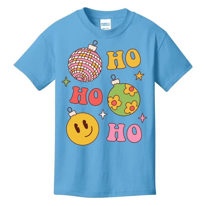 Retro Christmas Ho Ho Ho Festive Holiday Kids T-Shirt