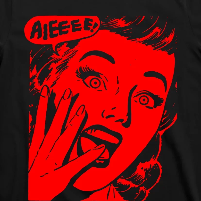 Retro Creepy Horror Girl Screaming T-Shirt