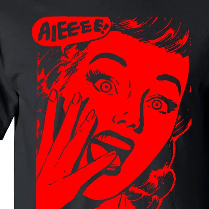 Retro Creepy Horror Girl Screaming Tall T-Shirt