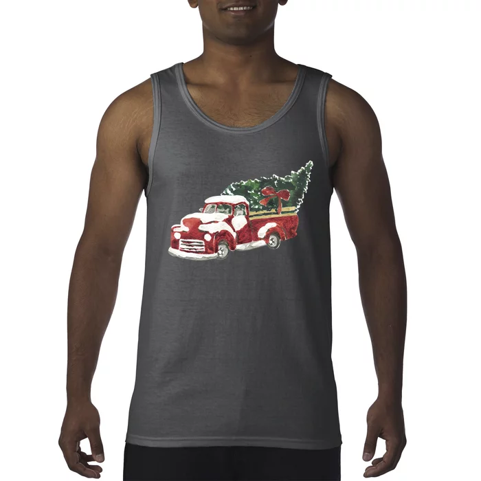 Retro Christmas Holiday Truck Tank Top