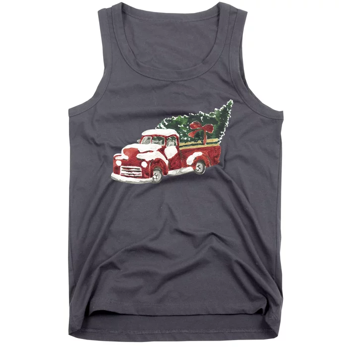 Retro Christmas Holiday Truck Tank Top