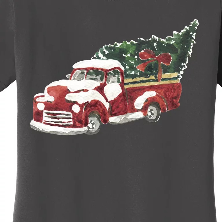 Retro Christmas Holiday Truck Women's T-Shirt