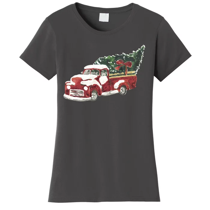 Retro Christmas Holiday Truck Women's T-Shirt