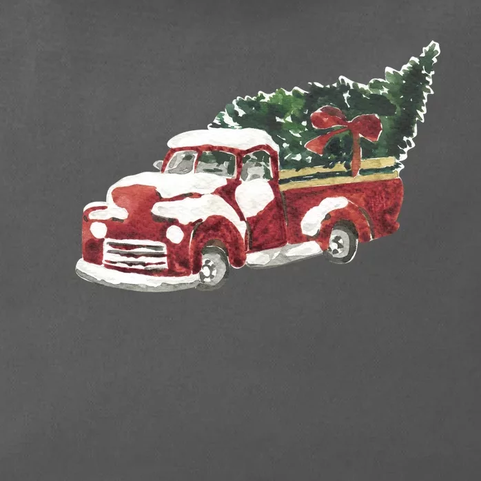 Retro Christmas Holiday Truck Zip Tote Bag