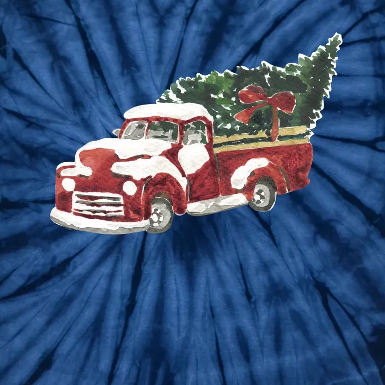 Retro Christmas Holiday Truck Tie-Dye T-Shirt