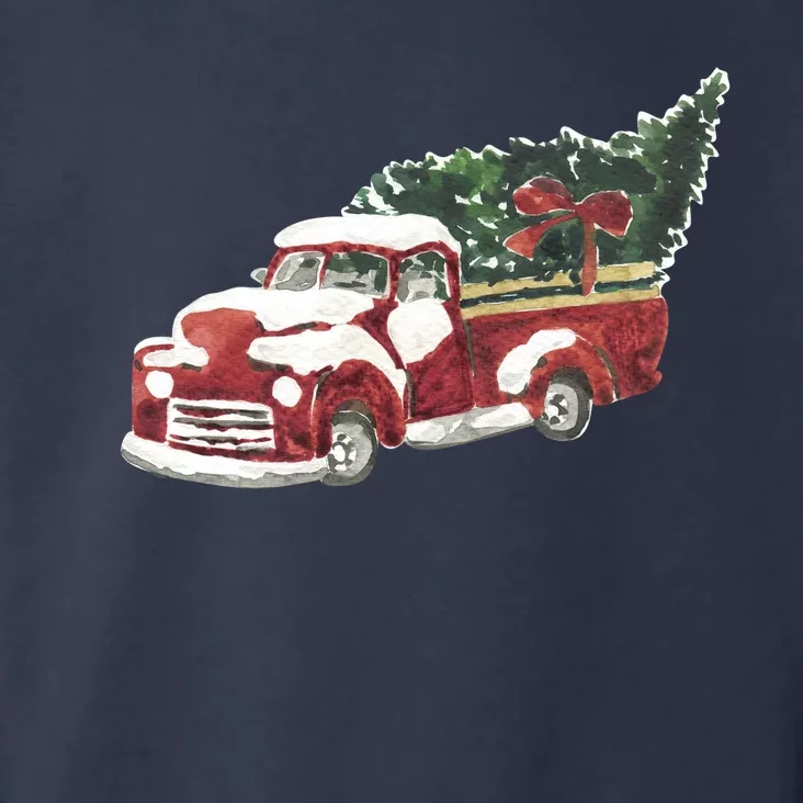 Retro Christmas Holiday Truck Toddler Hoodie