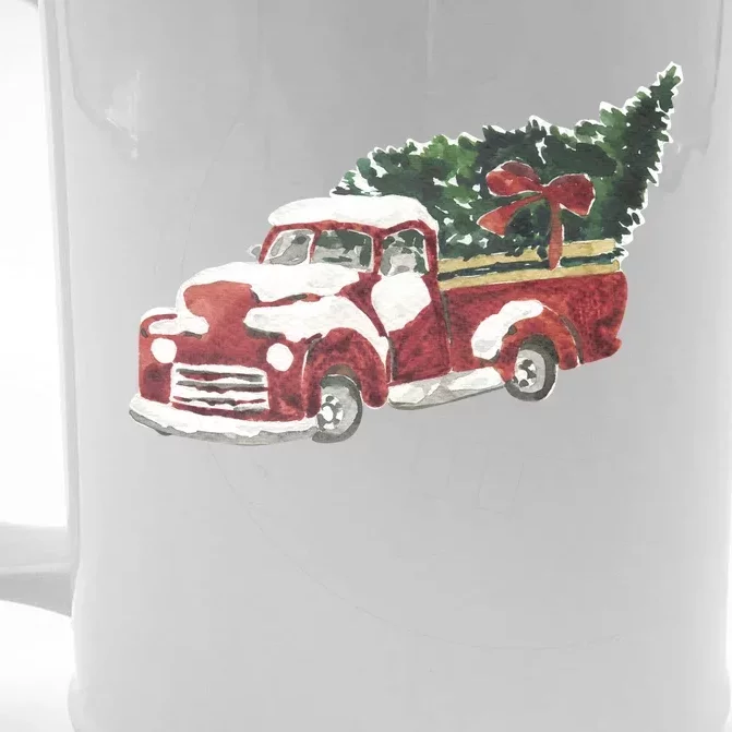 Retro Christmas Holiday Truck Front & Back Beer Stein