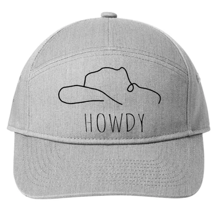 Retro Cowboy Hat Howdy Western Country Texas Cowgirls 7-Panel Snapback Hat