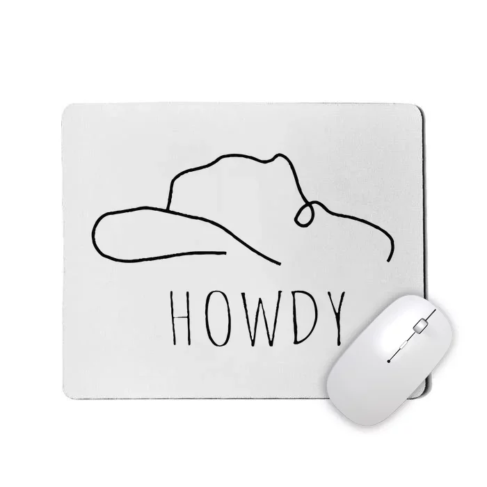 Retro Cowboy Hat Howdy Western Country Texas Cowgirls Mousepad