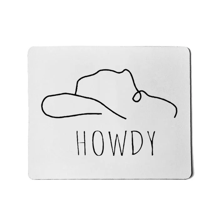 Retro Cowboy Hat Howdy Western Country Texas Cowgirls Mousepad