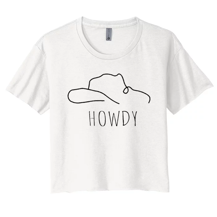 Retro Cowboy Hat Howdy Western Country Texas Cowgirls Women's Crop Top Tee