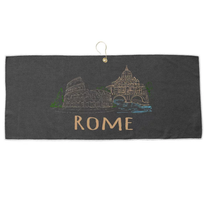 Rome Colosseum Italy Italia Roman Amphitheatre Ancient Rome Large Microfiber Waffle Golf Towel