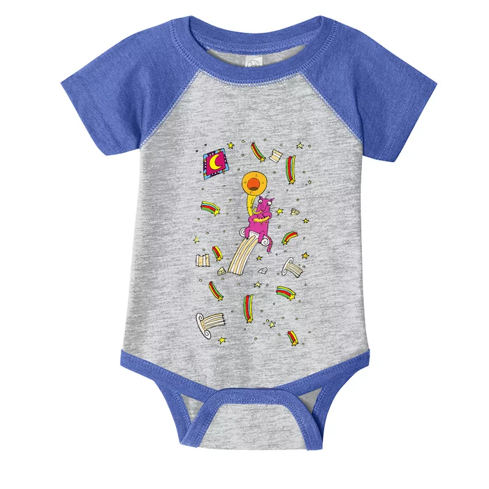 Red Cat In Space Infant Baby Jersey Bodysuit