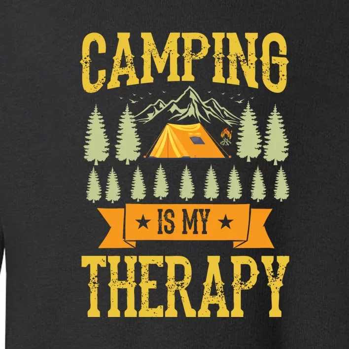 Retro Camping Is My Therapy Gift For Camper Toddler Sweatshirt