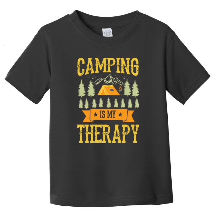 Retro Camping Is My Therapy Gift For Camper Toddler T-Shirt