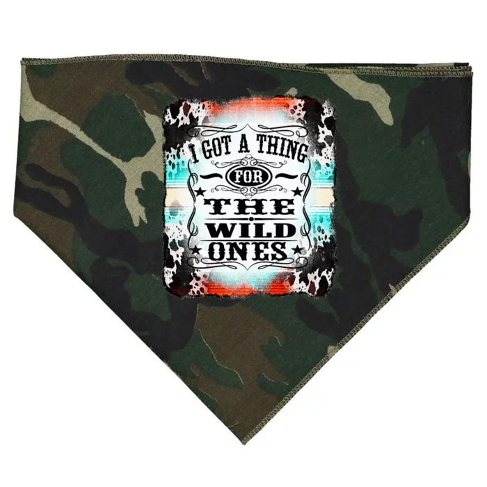 Retro Cowgirl I Got A Thing For The Wild Ones USA-Made Doggie Bandana