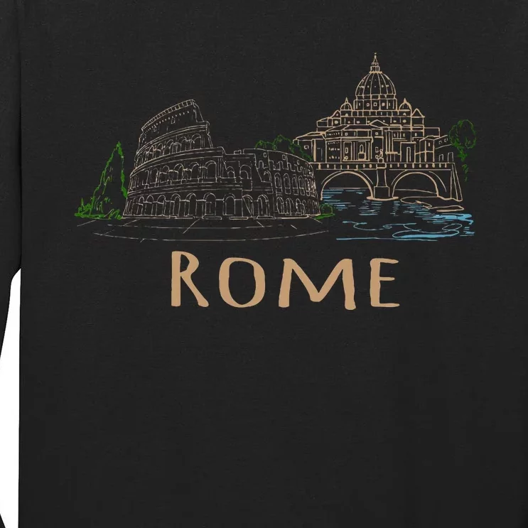 Rome Colosseum Italy Italia Roman Amphitheatre Ancient Rome Tall Long Sleeve T-Shirt