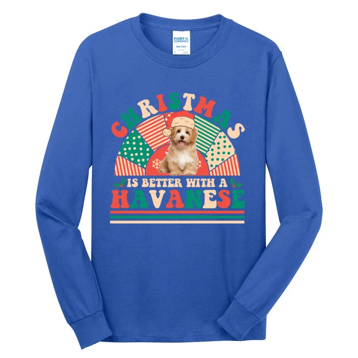 Retro Christmas Is Better With A Havanese Gift Santa Hat Gift Tall Long Sleeve T-Shirt