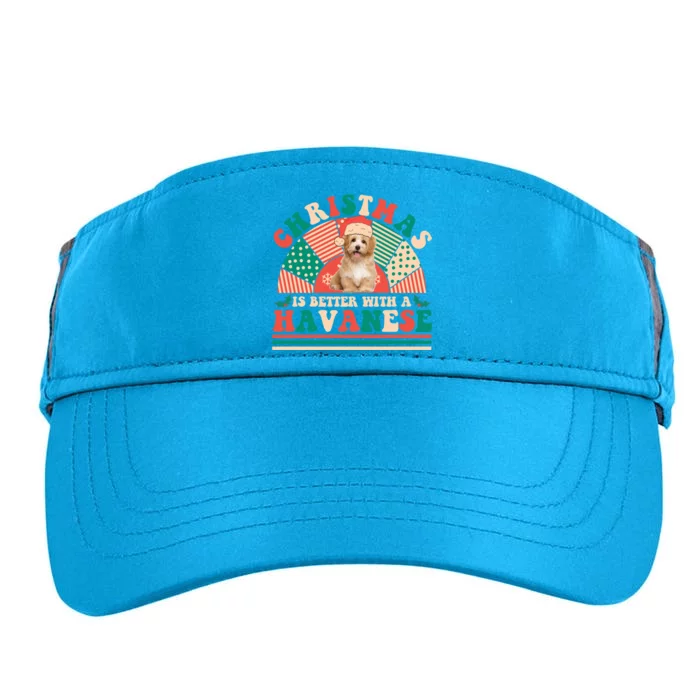 Retro Christmas Is Better With A Havanese Gift Santa Hat Gift Adult Drive Performance Visor