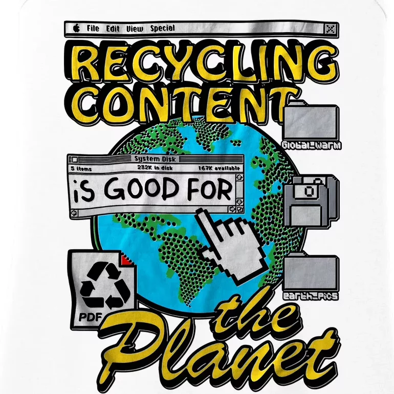 Recycling Content Is Good For The Planet Earth Planet Lover Ladies Essential Tank