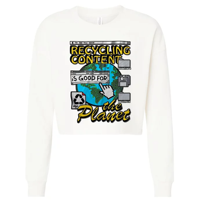 Recycling Content Is Good For The Planet Earth Planet Lover Cropped Pullover Crew