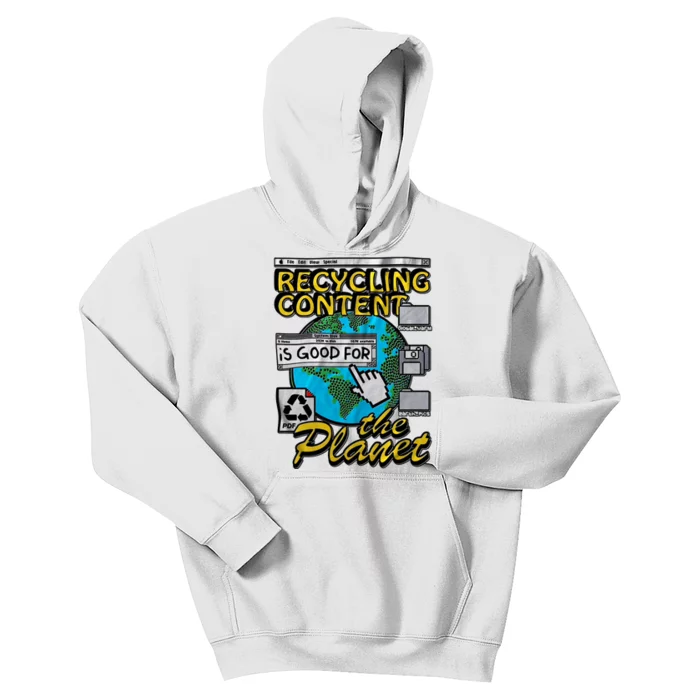 Recycling Content Is Good For The Planet Earth Planet Lover Kids Hoodie