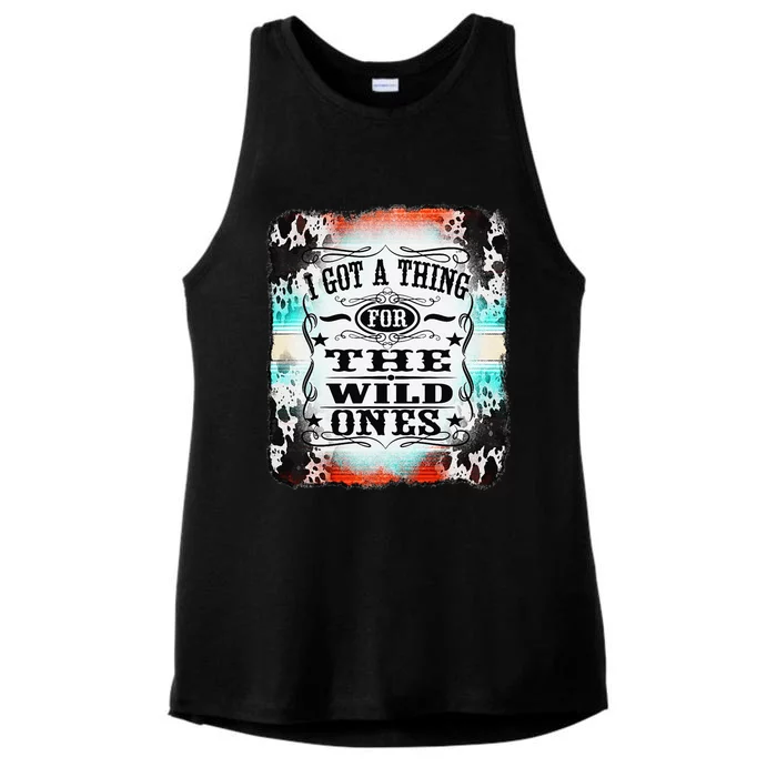 Retro Cowgirl I Got A Thing For The Wild Ones Ladies Tri-Blend Wicking Tank