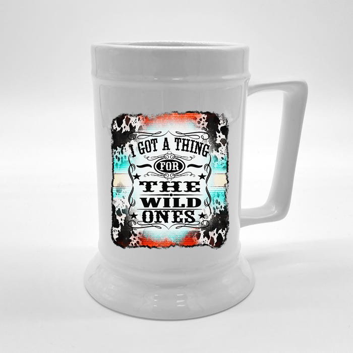 Retro Cowgirl I Got A Thing For The Wild Ones Front & Back Beer Stein