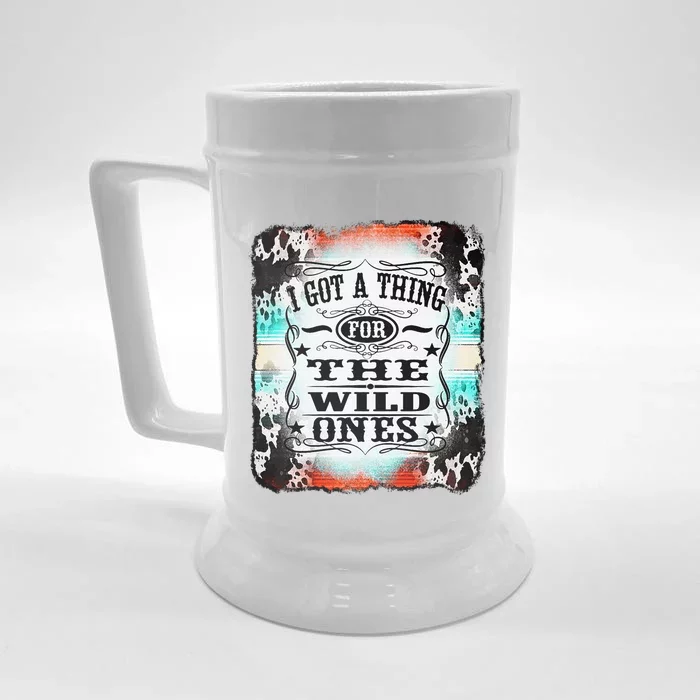 Retro Cowgirl I Got A Thing For The Wild Ones Front & Back Beer Stein