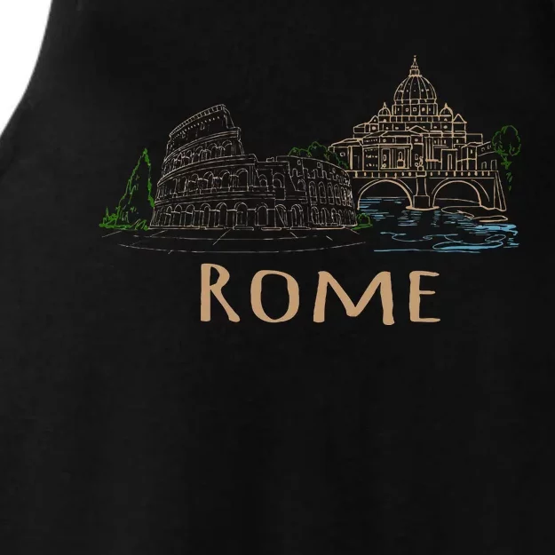 Rome Colosseum Italy Italia Roman Amphitheatre Ancient Rome Ladies Tri-Blend Wicking Tank