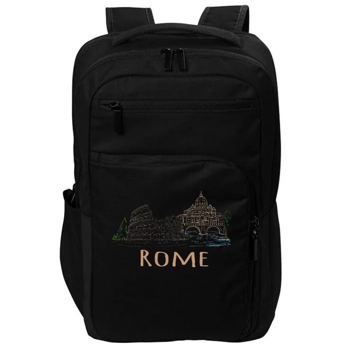 Rome Colosseum Italy Italia Roman Amphitheatre Ancient Rome Impact Tech Backpack