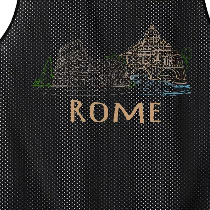 Rome Colosseum Italy Italia Roman Amphitheatre Ancient Rome Mesh Reversible Basketball Jersey Tank