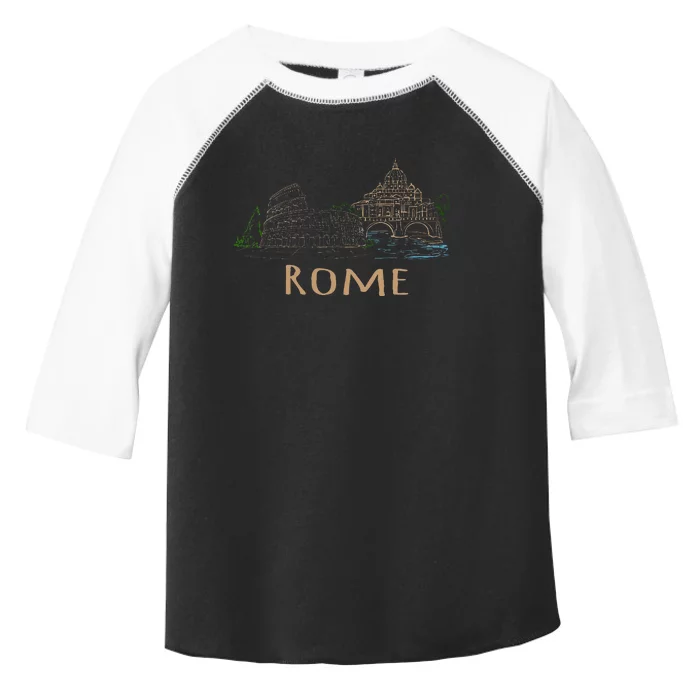 Rome Colosseum Italy Italia Roman Amphitheatre Ancient Rome Toddler Fine Jersey T-Shirt