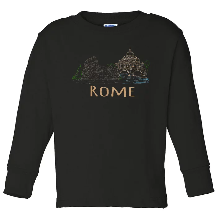 Rome Colosseum Italy Italia Roman Amphitheatre Ancient Rome Toddler Long Sleeve Shirt