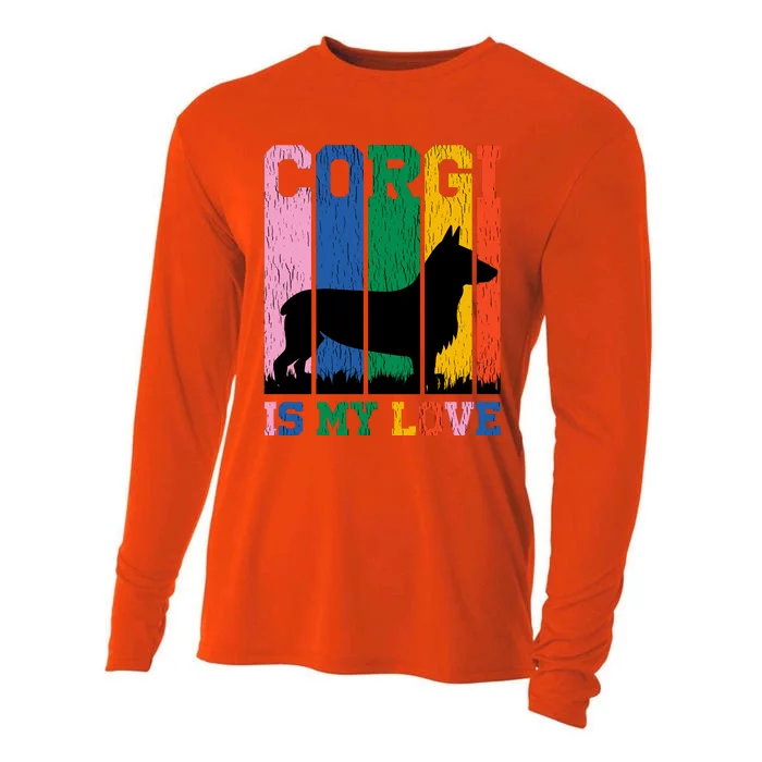 Retro Corgi Is My Love Cooling Performance Long Sleeve Crew