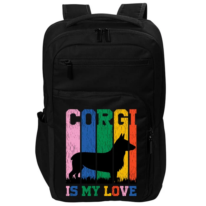 Retro Corgi Is My Love Impact Tech Backpack