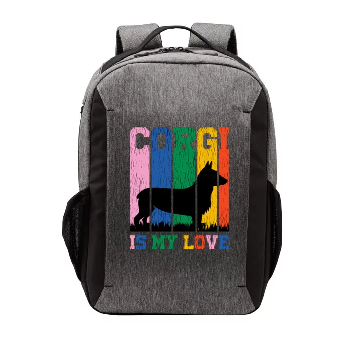 Retro Corgi Is My Love Vector Backpack