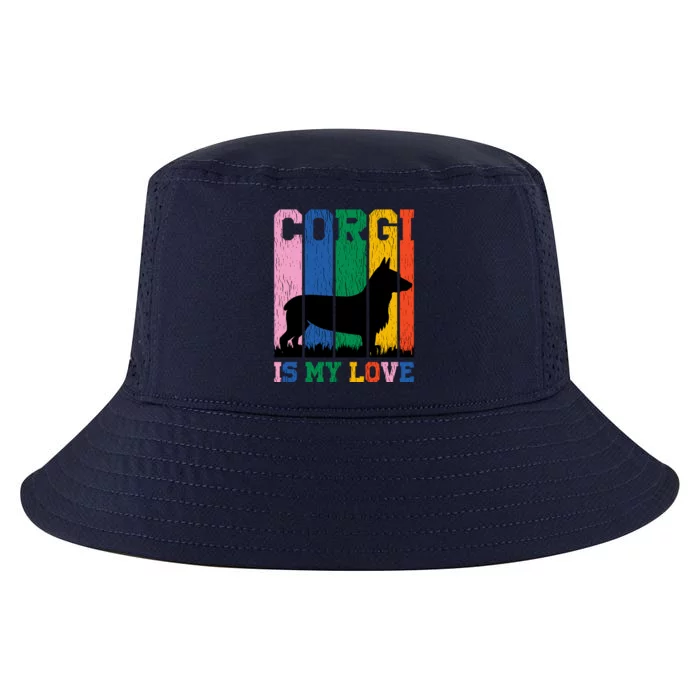 Retro Corgi Is My Love Cool Comfort Performance Bucket Hat