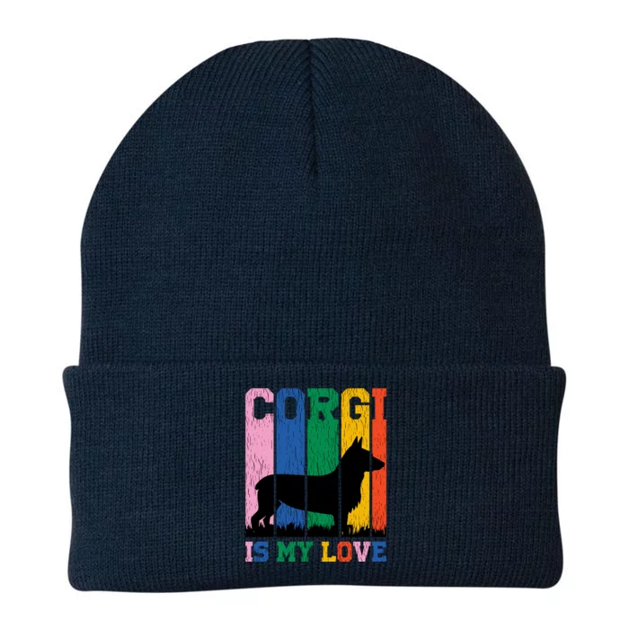 Retro Corgi Is My Love Knit Cap Winter Beanie