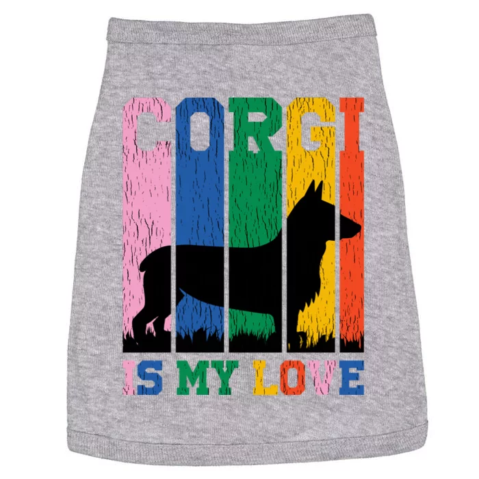 Retro Corgi Is My Love Doggie Tank