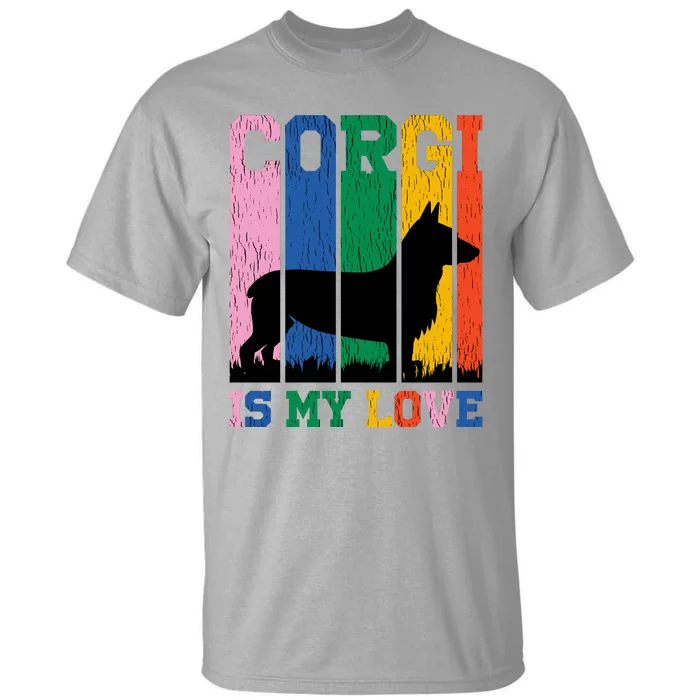 Retro Corgi Is My Love Tall T-Shirt