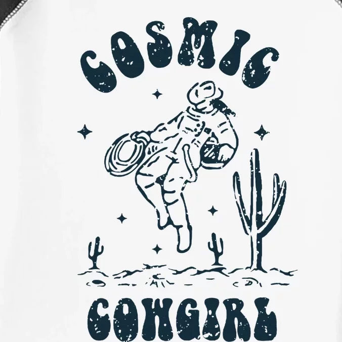 Retro Cow In Space Cosmic Cow Western Country Cow Infant Baby Jersey Bodysuit