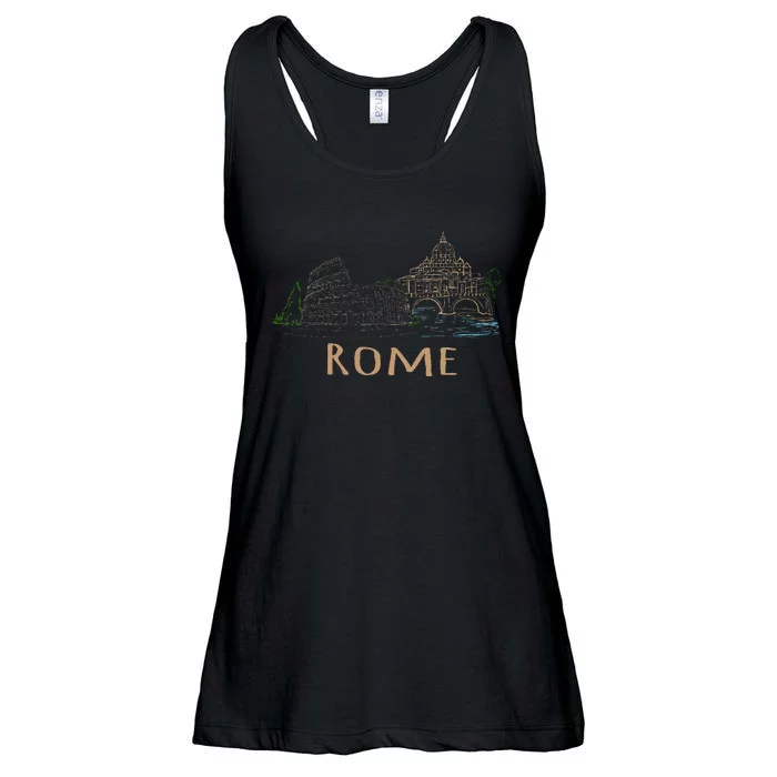 Rome Colosseum Italy Italia Roman Amphitheatre Ancient Rome Ladies Essential Flowy Tank