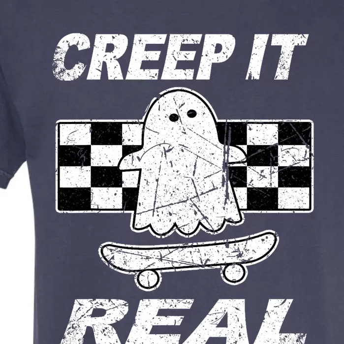 Retro Creep It Real Shirts Ghost Halloween Garment-Dyed Heavyweight T-Shirt